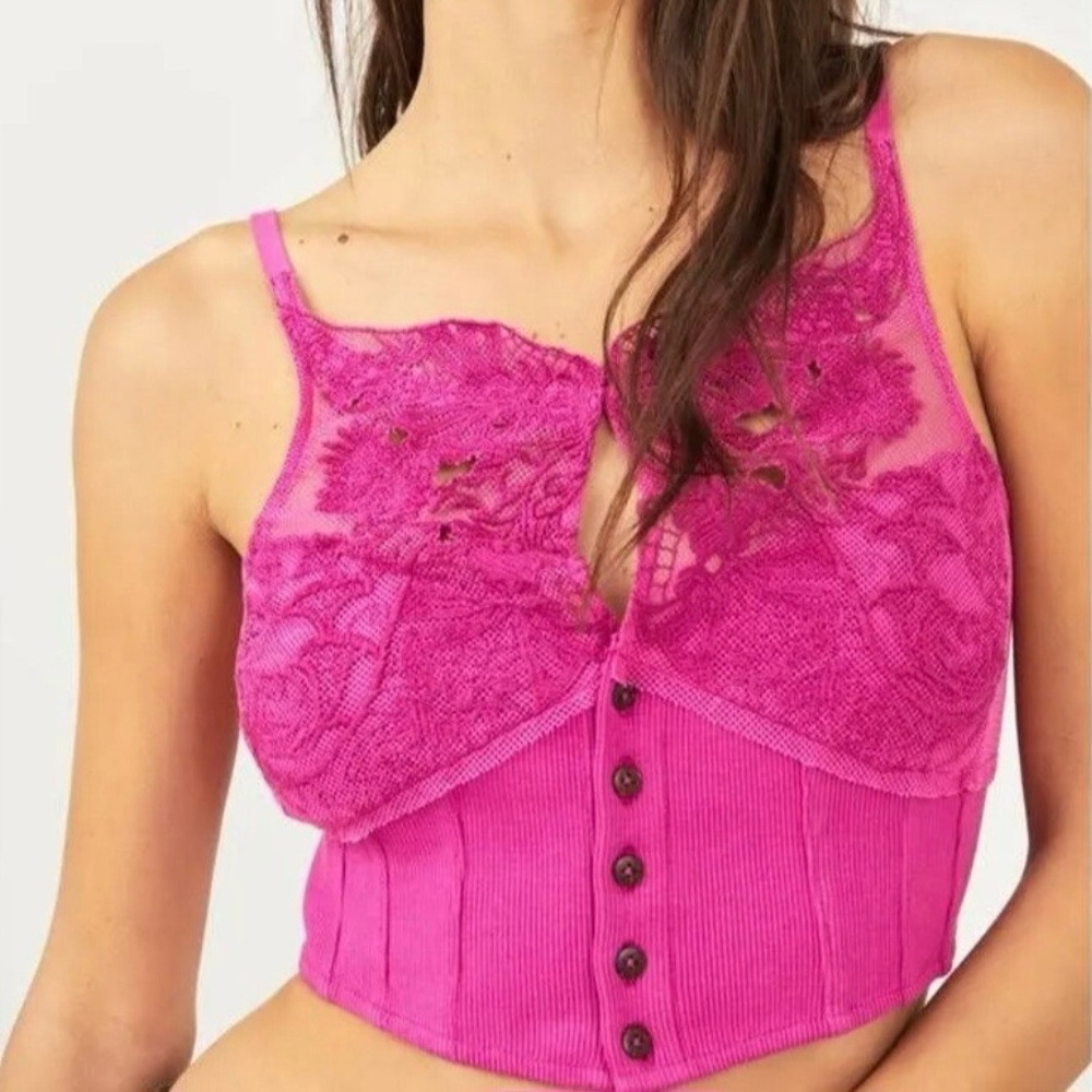 NWT Free People Have My Heart Corset Top